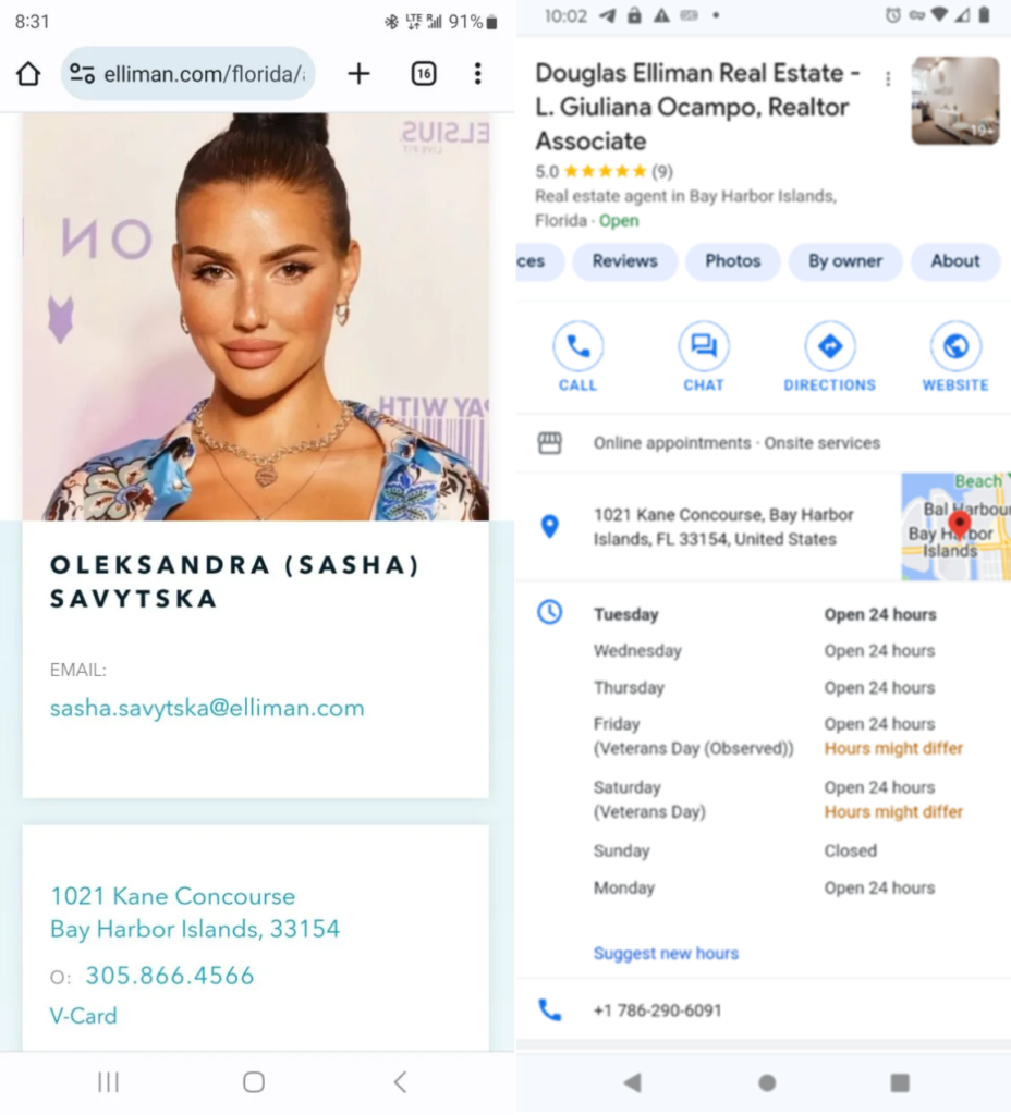 Oleksandea Savytska in Douglas Elliman Real Estate agency