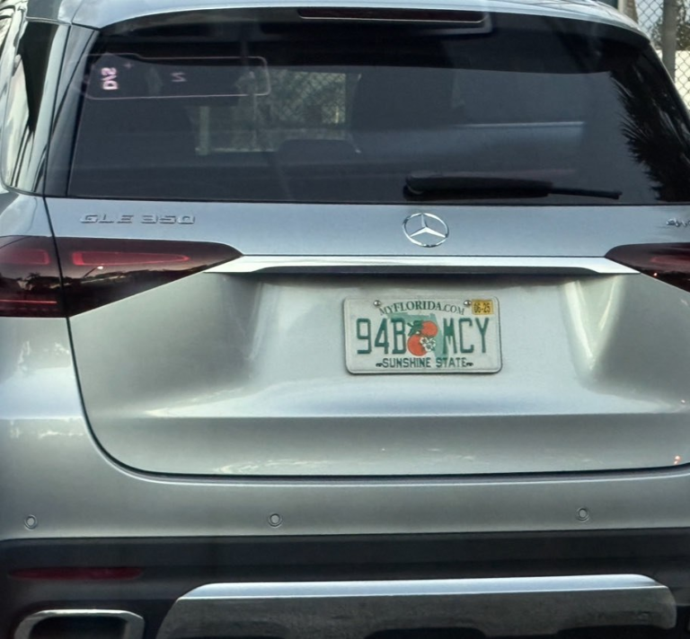 A car registered to Tatiana — a 2024 blue Mercedes-Benz GLS, plate 94BMCY (FL). Savytska or her father use it to get around. Even Savytska’s phone number, +1 516-315-2140, is registered to Tatiana — she pays for both Volodymyr’s and Oleksandra’s phones.