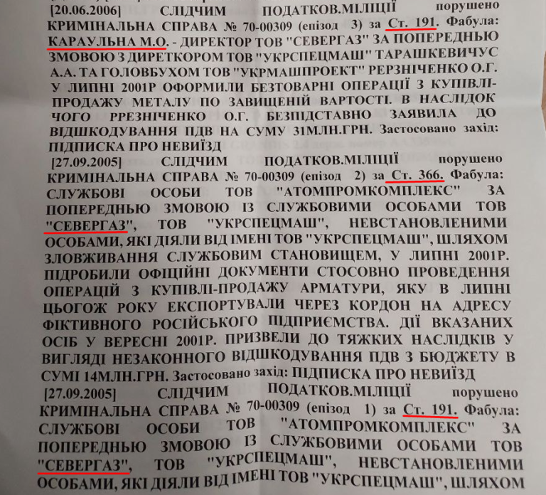 From the criminal case materials